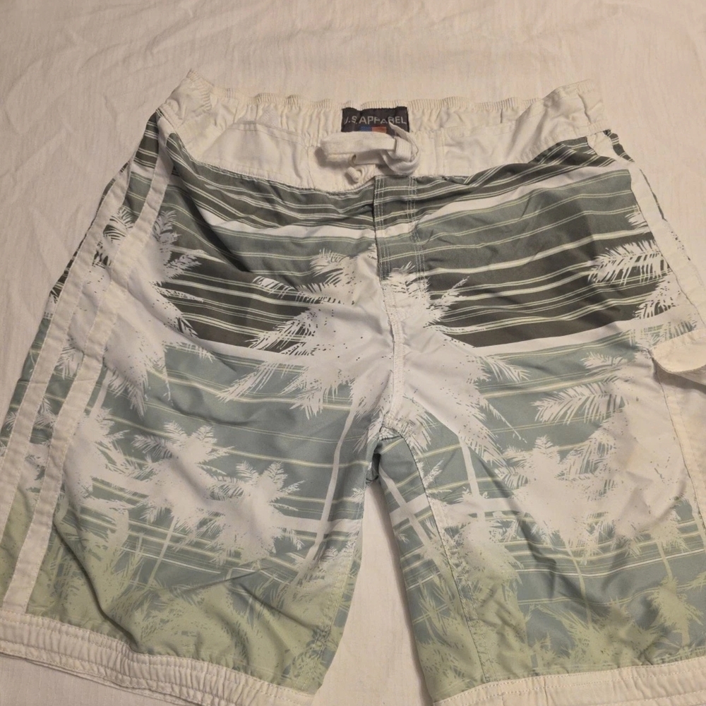 US Apparel Men's Summer Holiday Micro Fiber Quick Dry Swim Trunks Size L